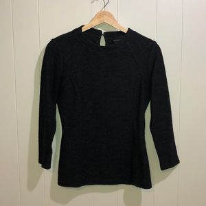 Ann Taylor Long-Sleeved Black Knotted Top